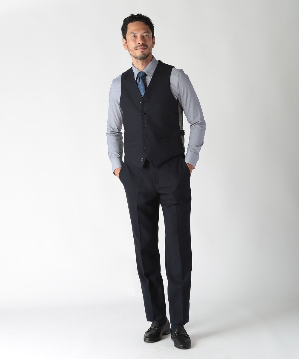 MEN'S BIGI 【ACTIVE TAILOR】ミックスヤーンスラックス ダークネイビー