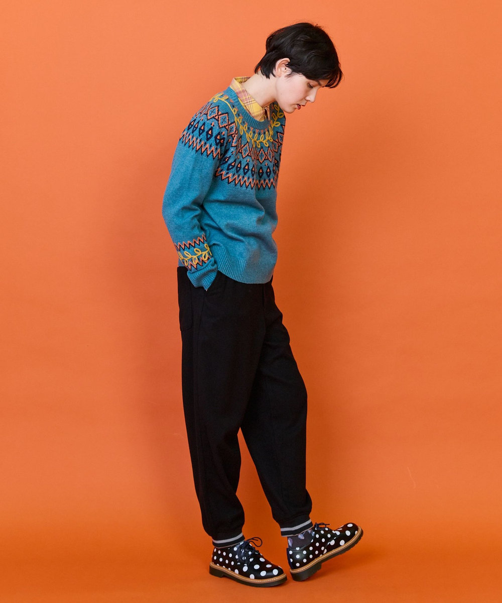 FRAPBOIS ノルディーコードニット ターコイズブルー