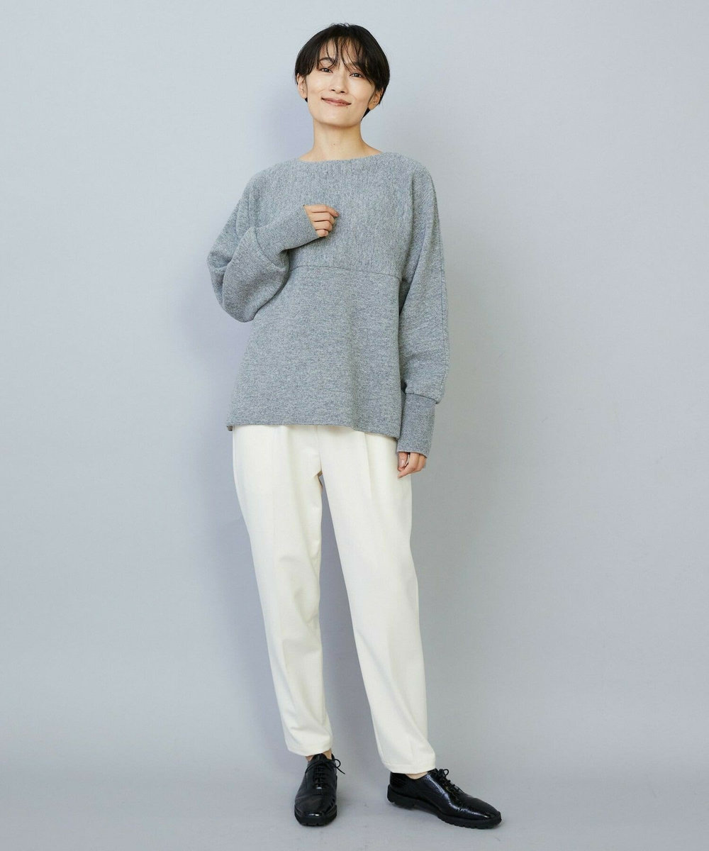 MOGA WOOLEN×AMOSSA ドルマンスリーブ配色ニット グレー系その他
