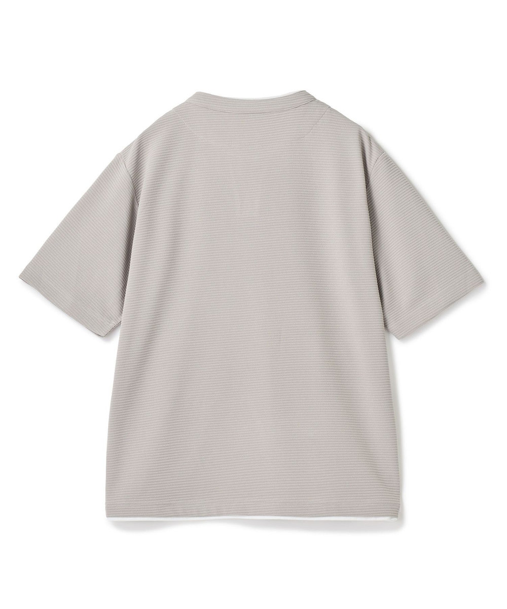 UNION STATION 	ミニワッフルキーネックレイヤードTシャツ グレー