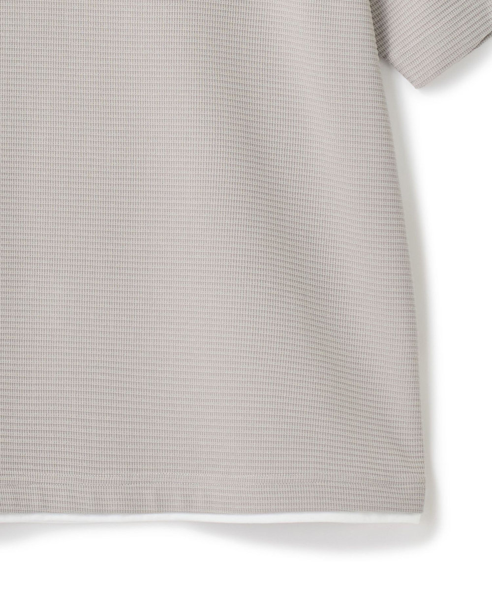 UNION STATION 	ミニワッフルキーネックレイヤードTシャツ グレー