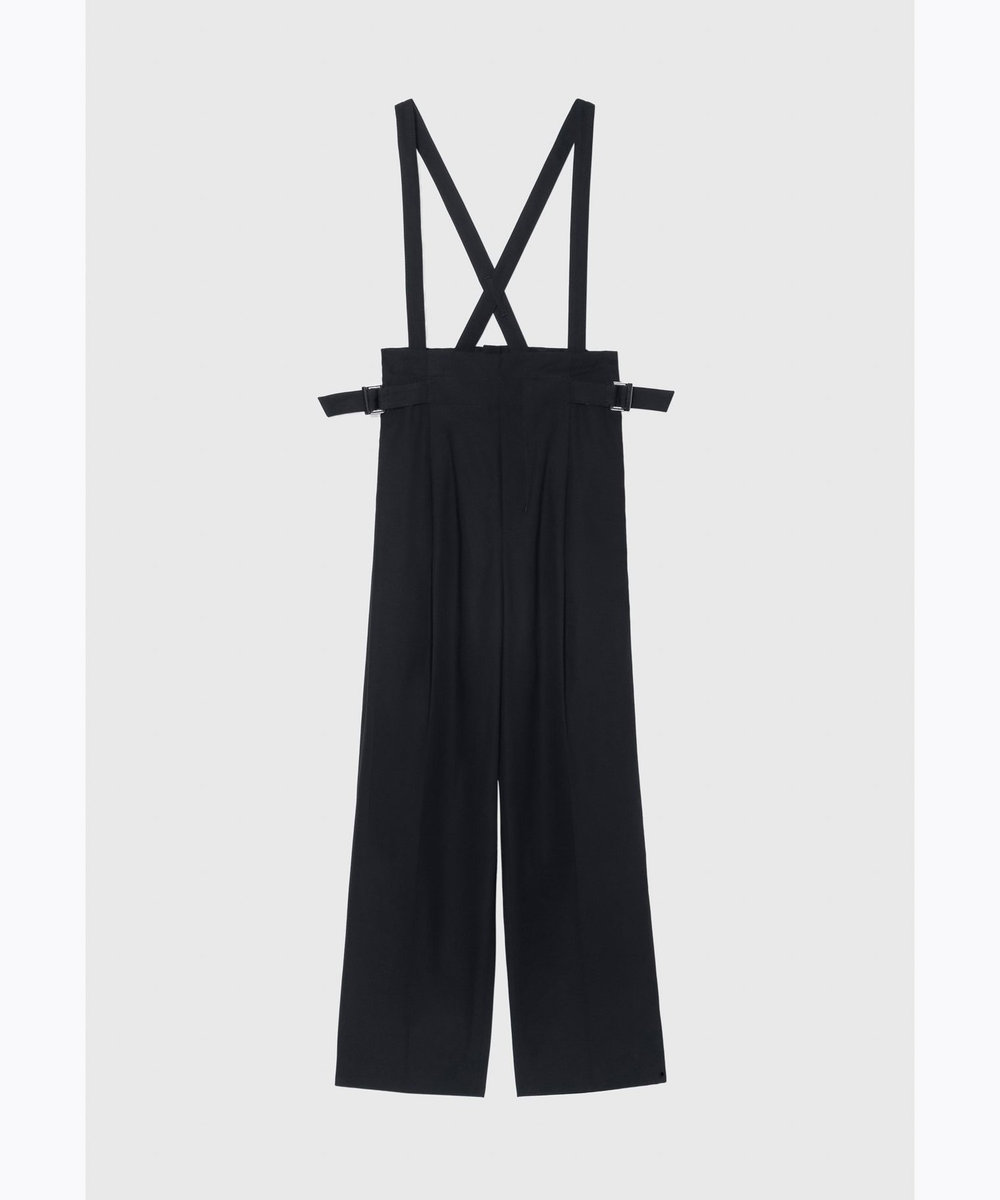 DÉPAREILLÉ COTTON LINEN TWILL SUSPENDER PANTS / コットンリネンツイルサスペンダーパンツ ネイビー