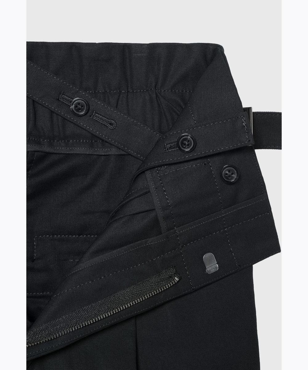 DÉPAREILLÉ COTTON LINEN TWILL SUSPENDER PANTS / コットンリネンツイルサスペンダーパンツ ネイビー