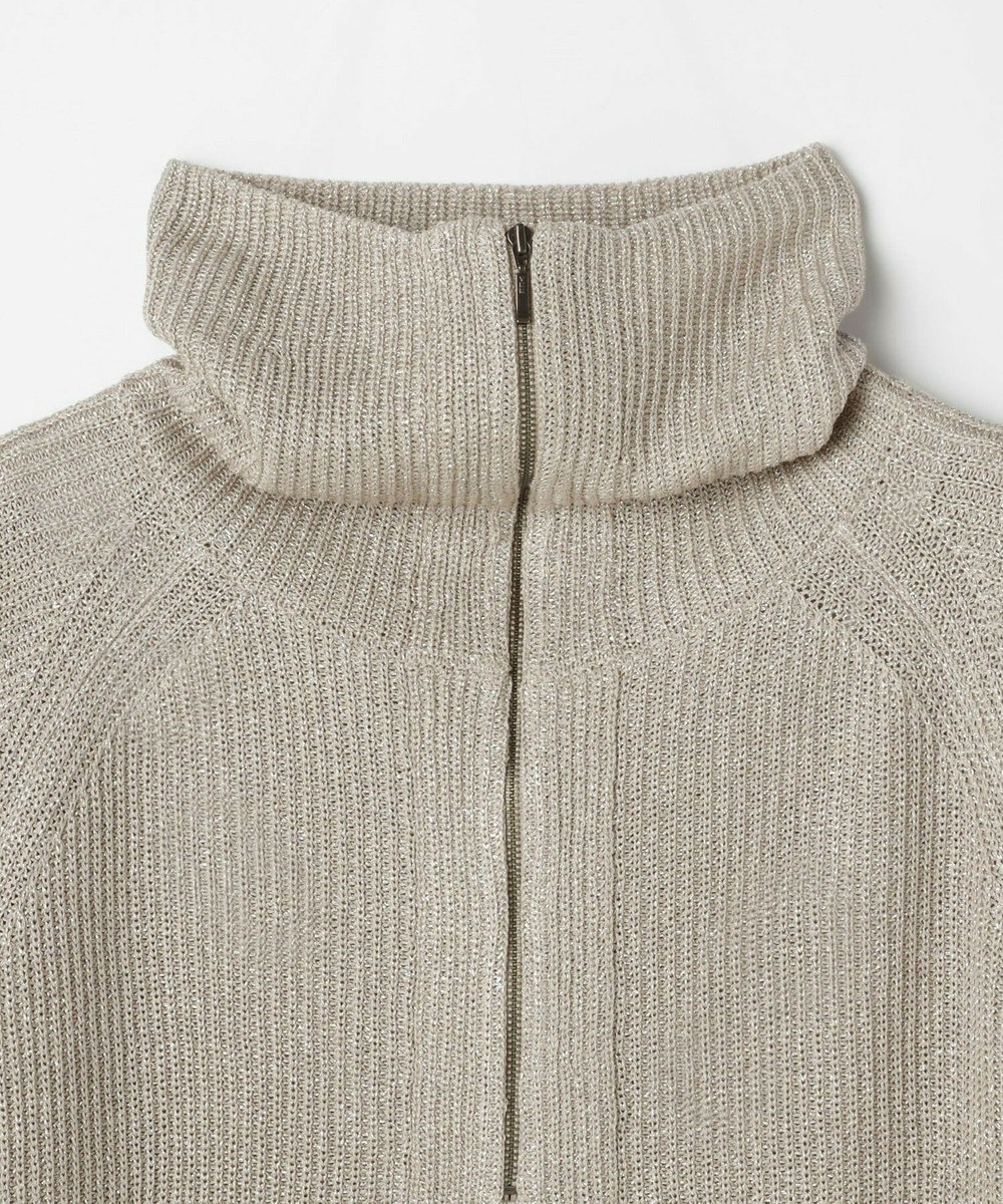 L'EQUIPE ラメハーフZIPニット ベージュ