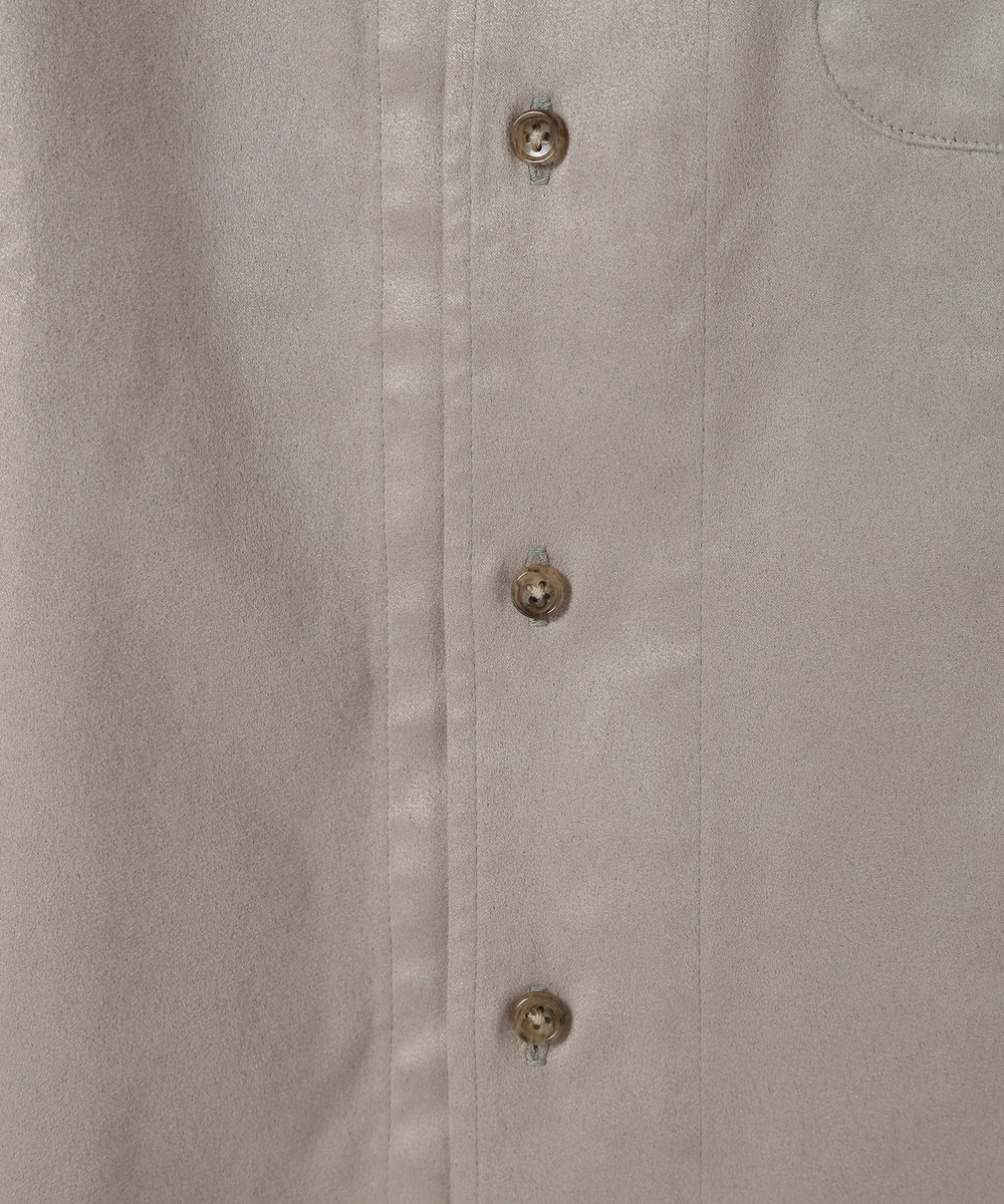 MEN'S BIGI コマスエードストレッチシャツ ライトグレー