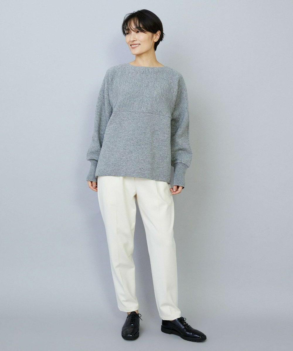 MOGA WOOLEN×AMOSSA ドルマンスリーブ配色ニット グレー系その他
