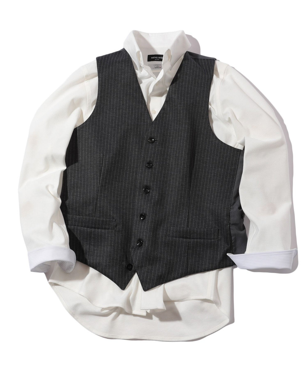 MEN'S BIGI 【ACTIVE TAILOR】エクストラTRジャージプリントベスト＜スリーピース対応＞ グレー