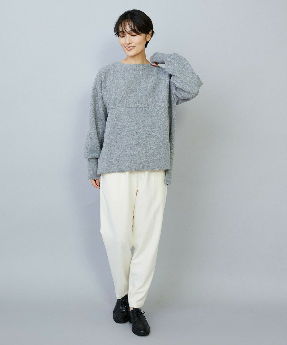MOGA WOOLEN×AMOSSA ドルマンスリーブ配色ニット グレー系その他