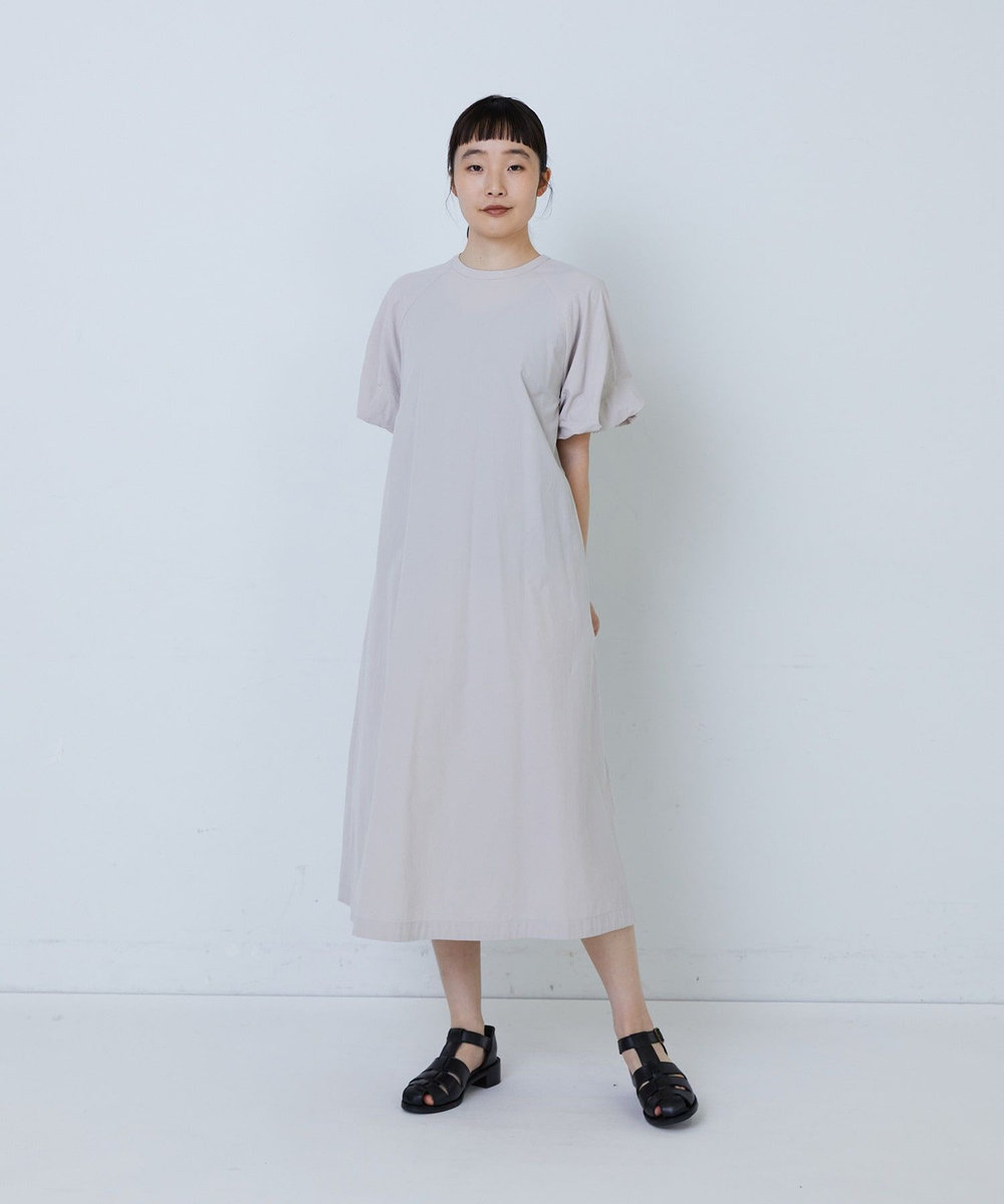 LOISIR 【MTサイズ有り】コットンワッシャーローンバルーンスリーブワンピース ベージュ系その他
