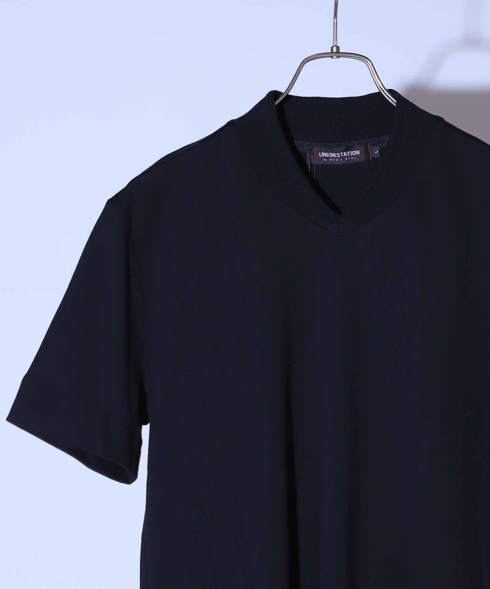 UNION STATION シルケットスムースVネックテーラーTシャツ ブラック