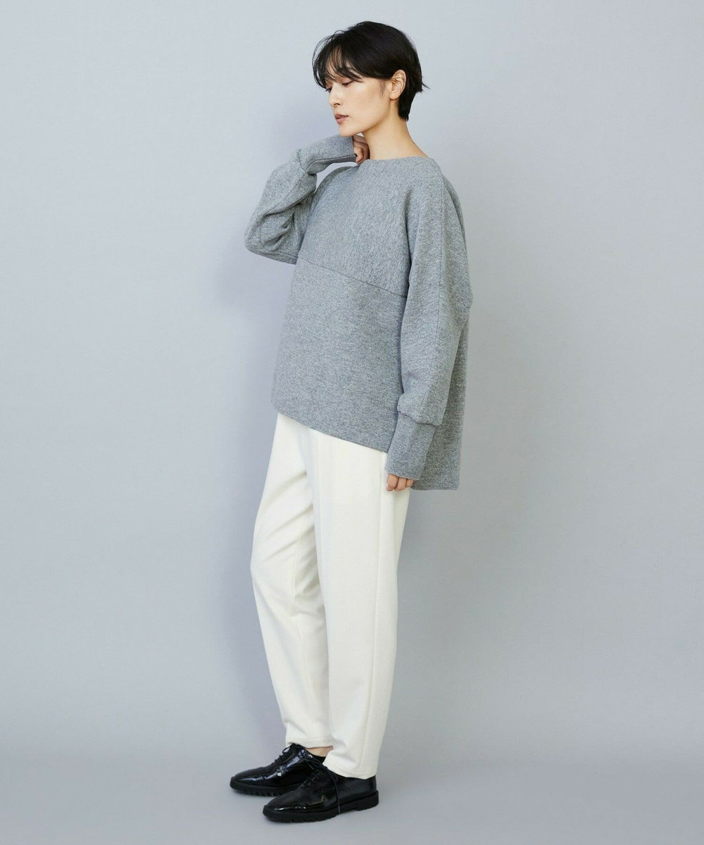 MOGA WOOLEN×AMOSSA ドルマンスリーブ配色ニット グレー系その他