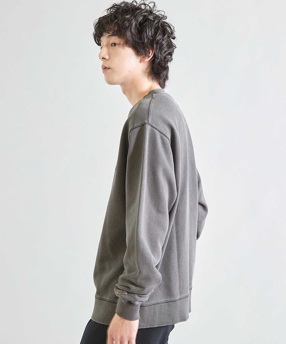 UNION STATION 【Good wear×BARRY McGEE×UNION STATION】ピグメント加工 別注クルーネックスウェット チャコールグレー