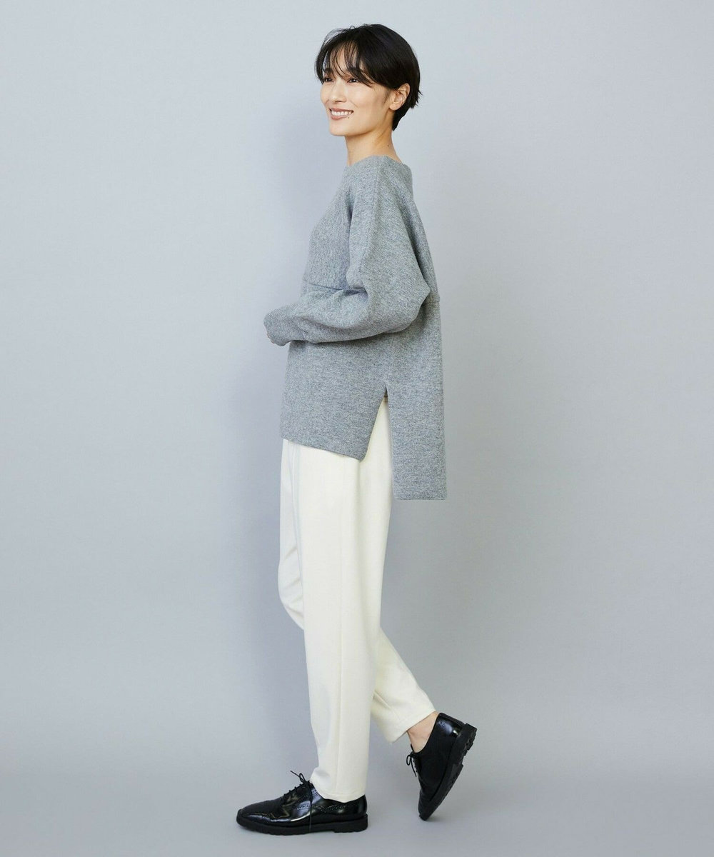 MOGA WOOLEN×AMOSSA ドルマンスリーブ配色ニット グレー系その他