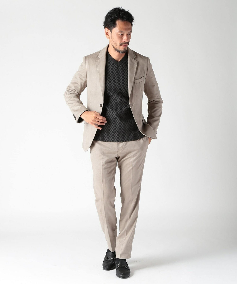 MEN'S BIGI コマスエードストレッチジャケット（セットアップ対応） グレー