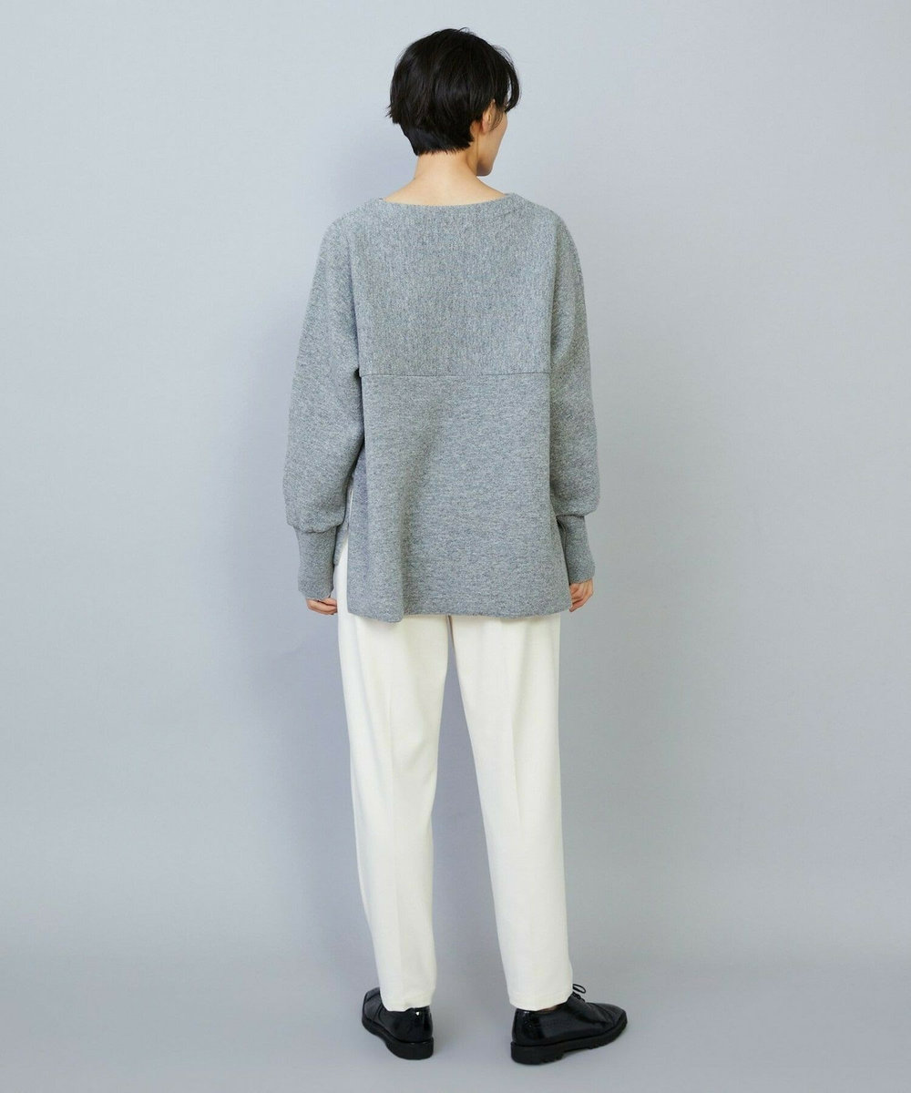 MOGA WOOLEN×AMOSSA ドルマンスリーブ配色ニット グレー系その他