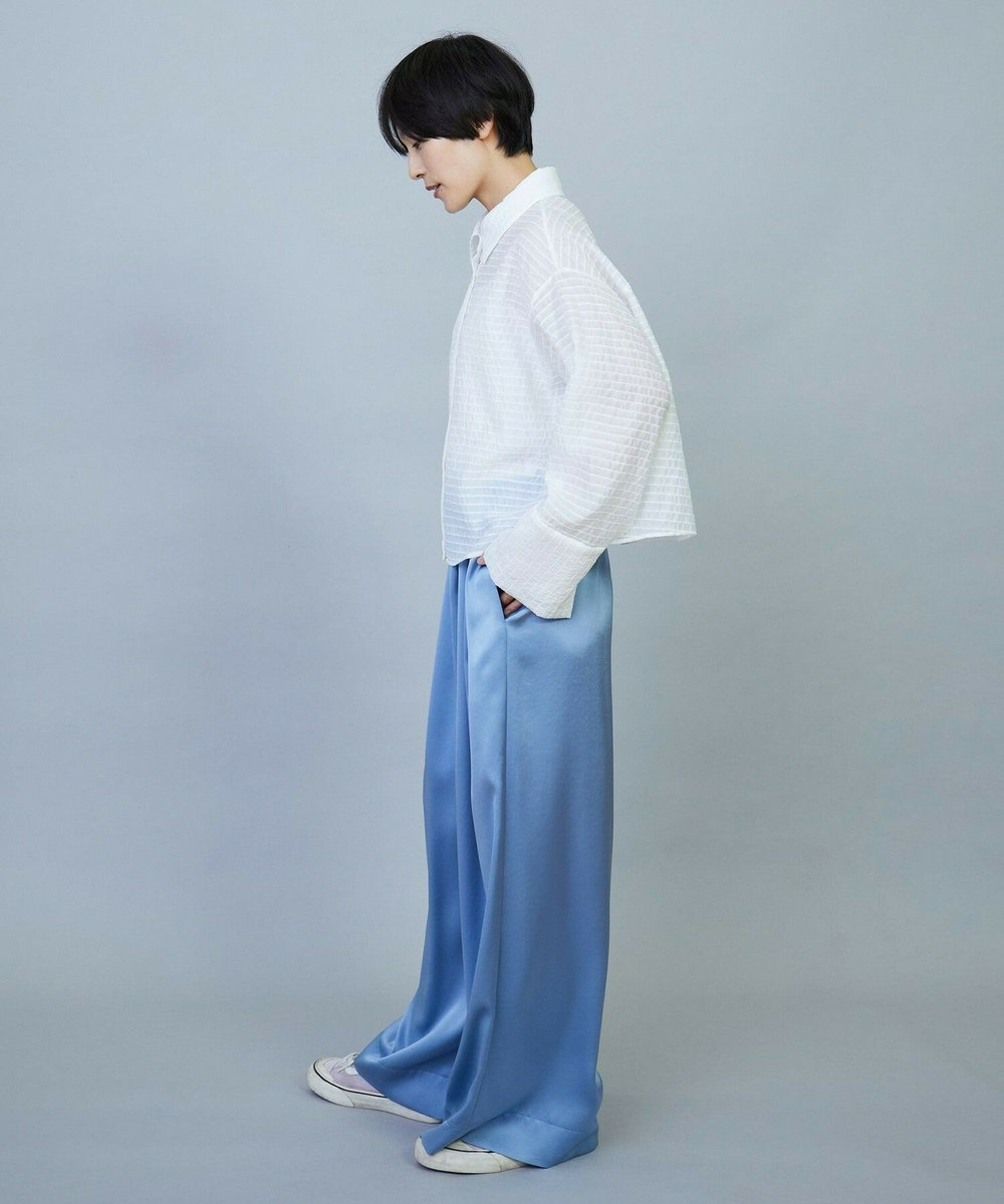 MOGA ソアパールサテンワイドパンツ ブルー