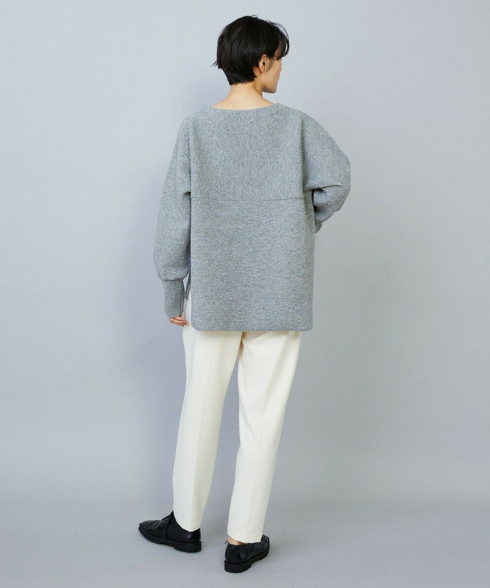 MOGA WOOLEN×AMOSSA ドルマンスリーブ配色ニット グレー系その他
