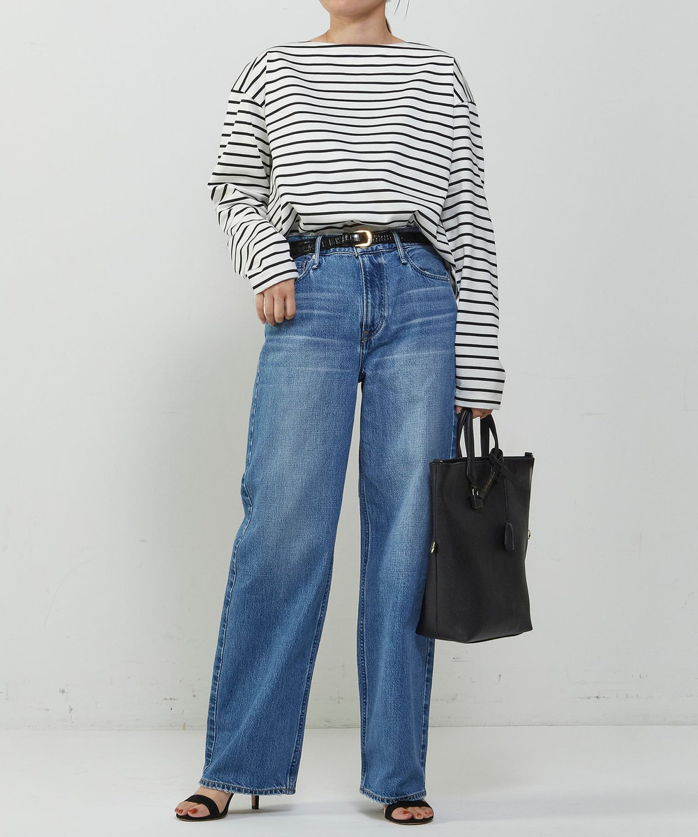 1er Arrondissement バックツイストボーダーロングスリーブＴシャツ オフホワイト