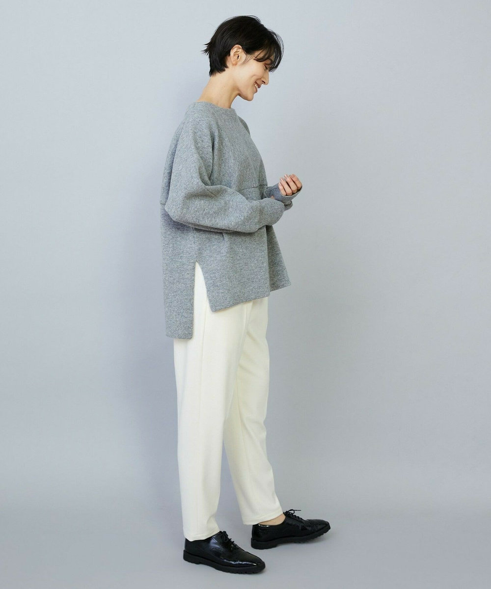 MOGA WOOLEN×AMOSSA ドルマンスリーブ配色ニット グレー系その他