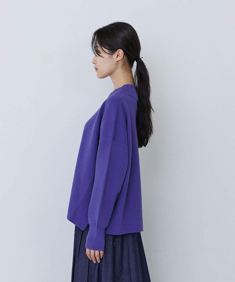 congés payés ADIEU TRISTESSE ミラノリブモックネックニットプルオーバー パープル
