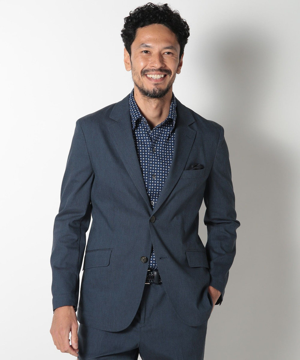 MEN'S BIGI 【DOMODOSSOLA】レザーメッシュプレーンベルト ネイビー