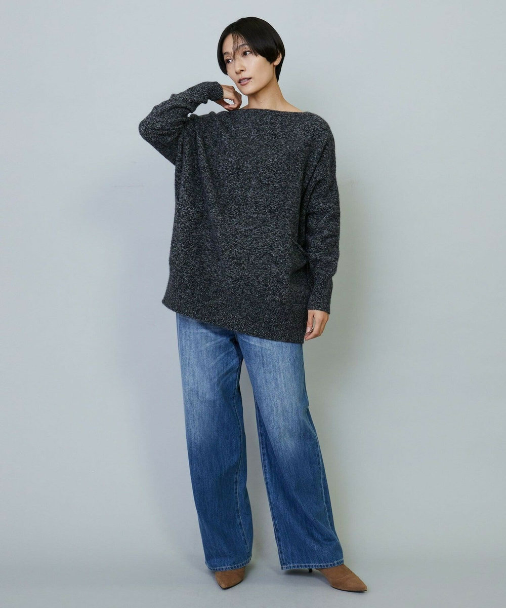 MOGA クーマラム×カシミヤボートネックニット ブラック系その他