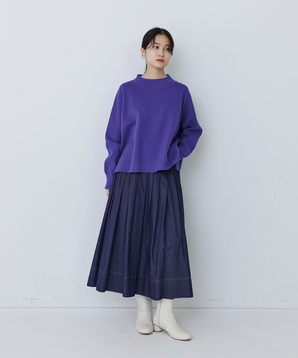 congés payés ADIEU TRISTESSE ミラノリブモックネックニットプルオーバー パープル