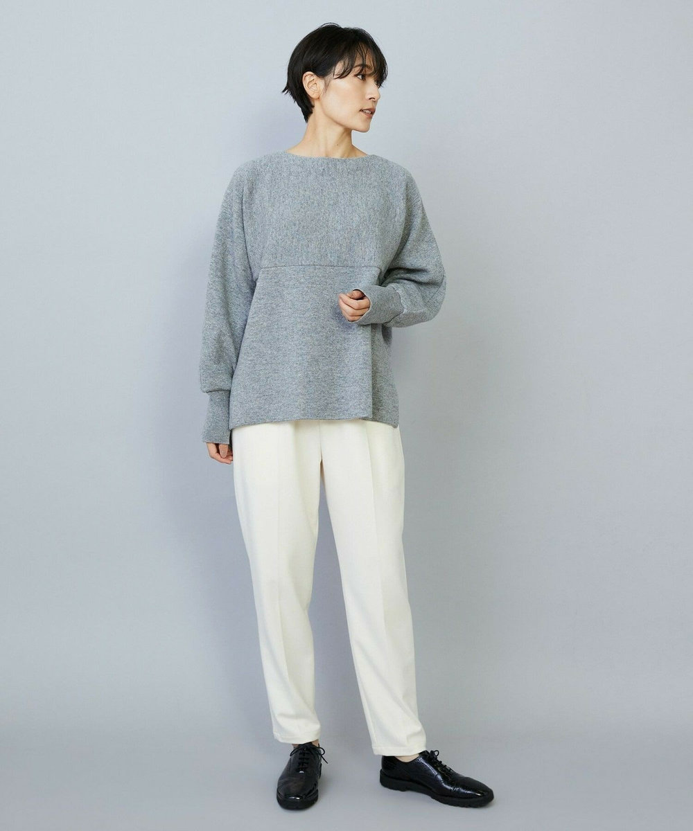 MOGA WOOLEN×AMOSSA ドルマンスリーブ配色ニット グレー系その他