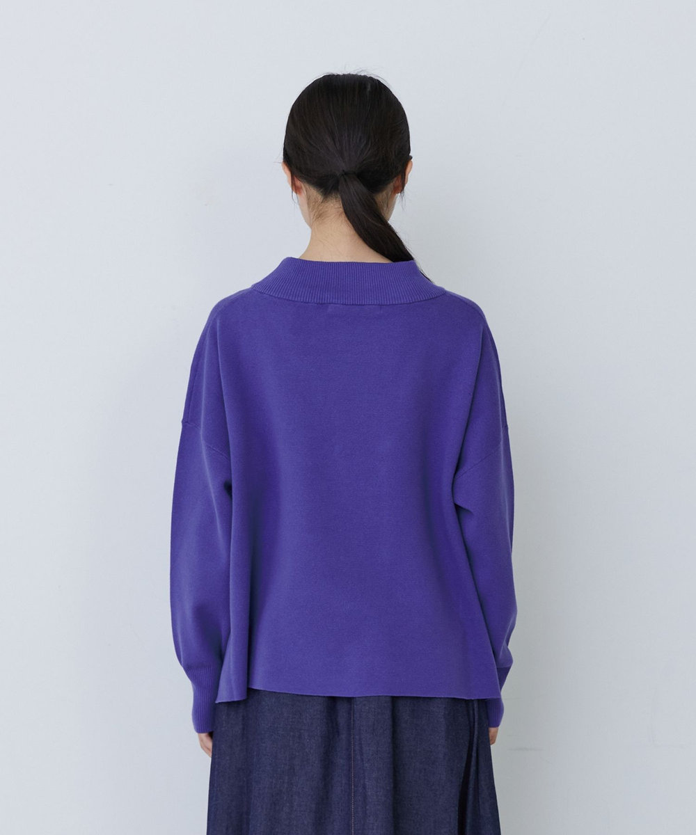 congés payés ADIEU TRISTESSE ミラノリブモックネックニットプルオーバー パープル