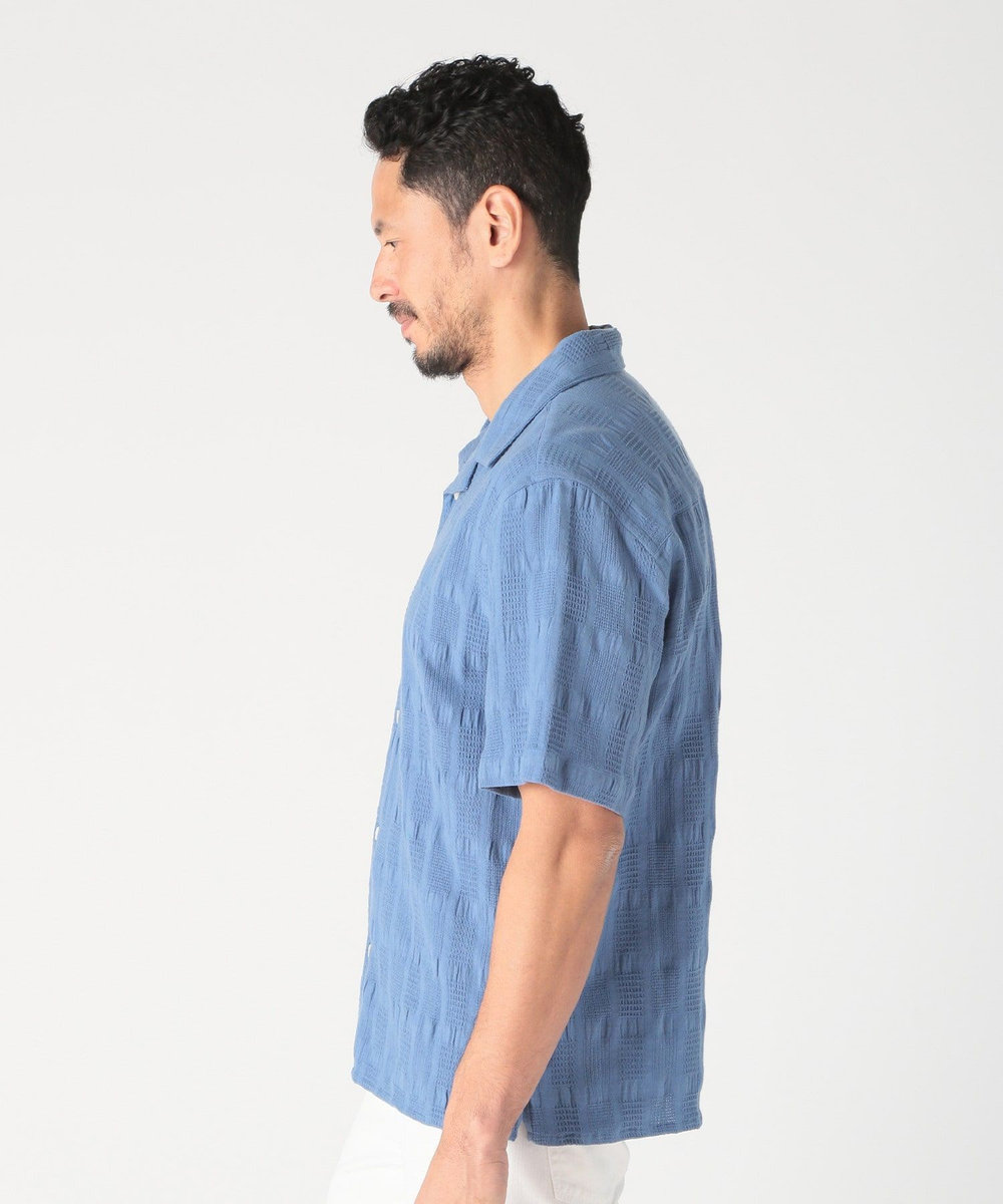 MEN'S BIGI 【Wax London/ワックスロンドン】ジャガードシャツ ブルー