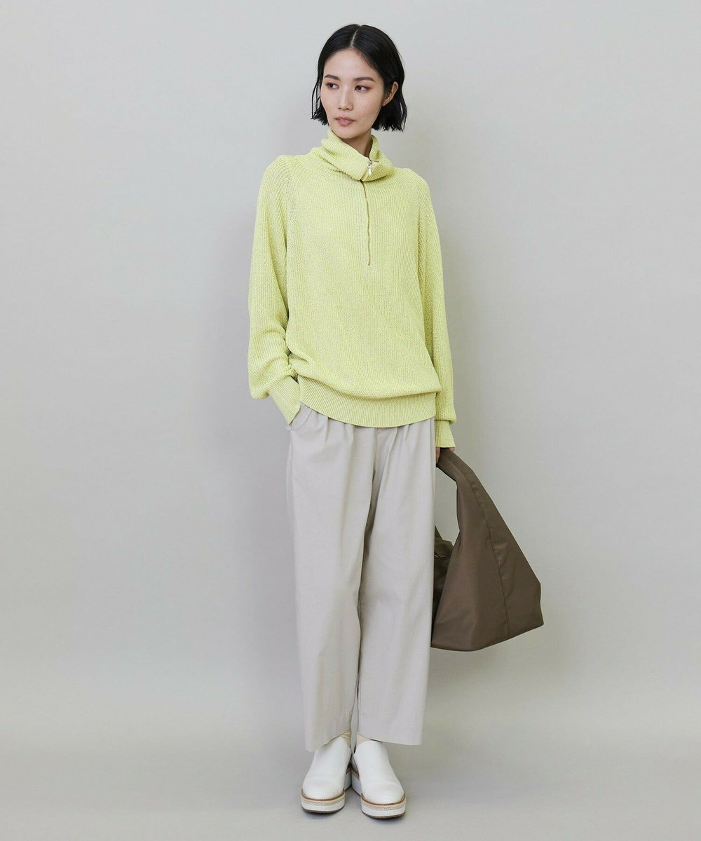 L'EQUIPE ラメハーフZIPニット イエロー