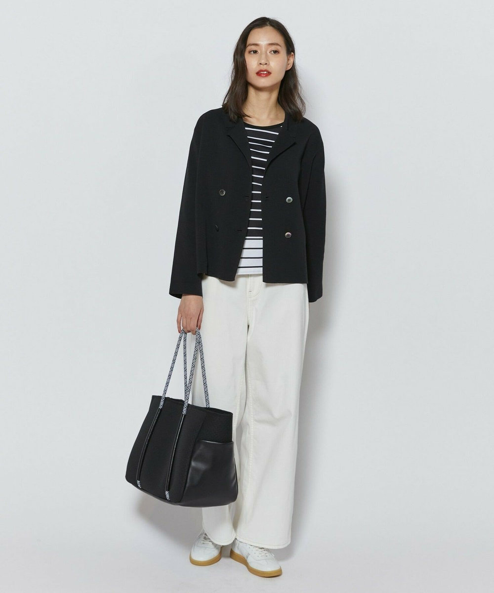 L'EQUIPE 7ozストレッチデニムセミワイドパンツ ホワイト
