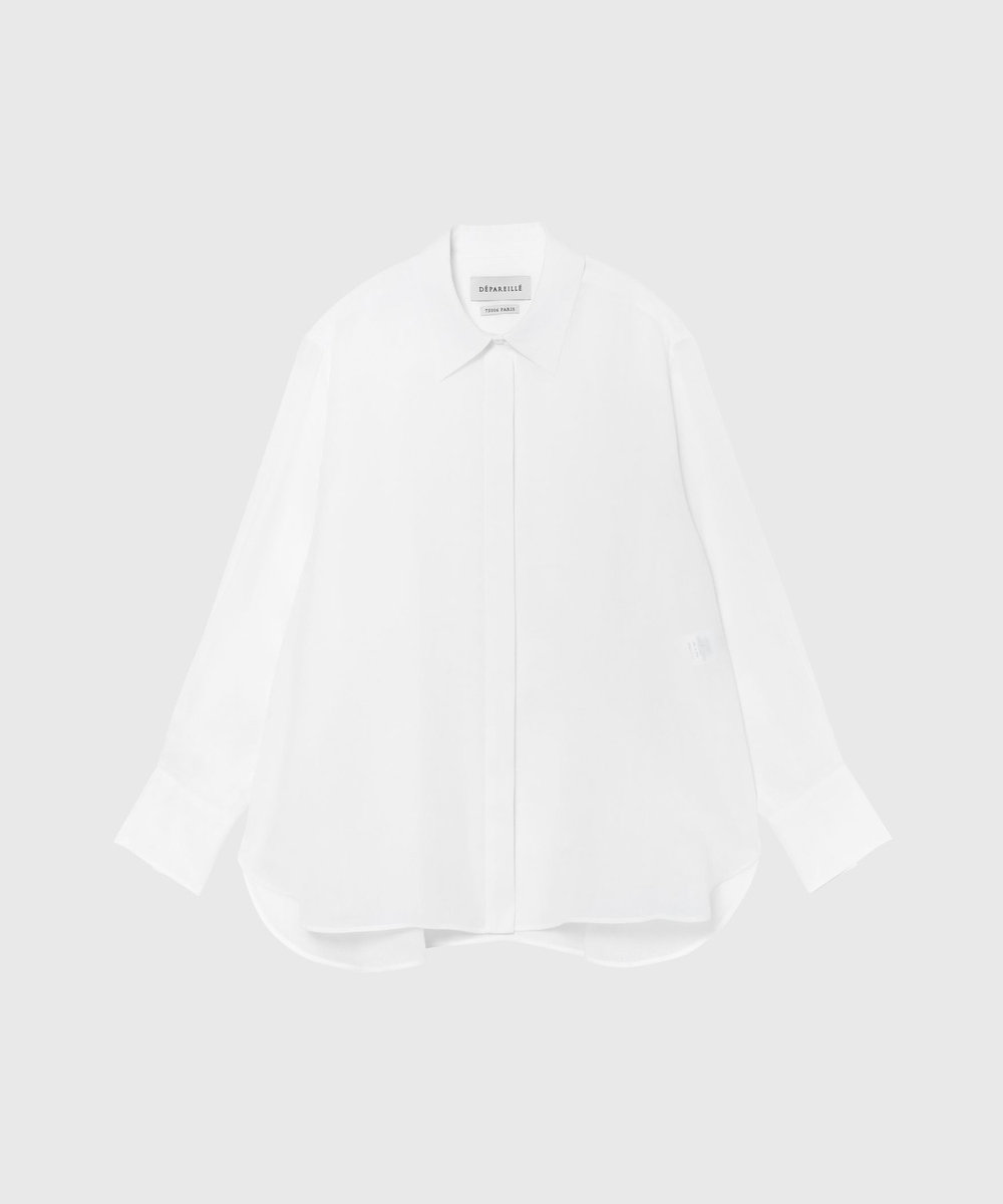 DÉPAREILLÉ RAMIE TWILL REGULAR COLLAR SHIRT / ラミーツイルレギュラーカラーシャツ ホワイト