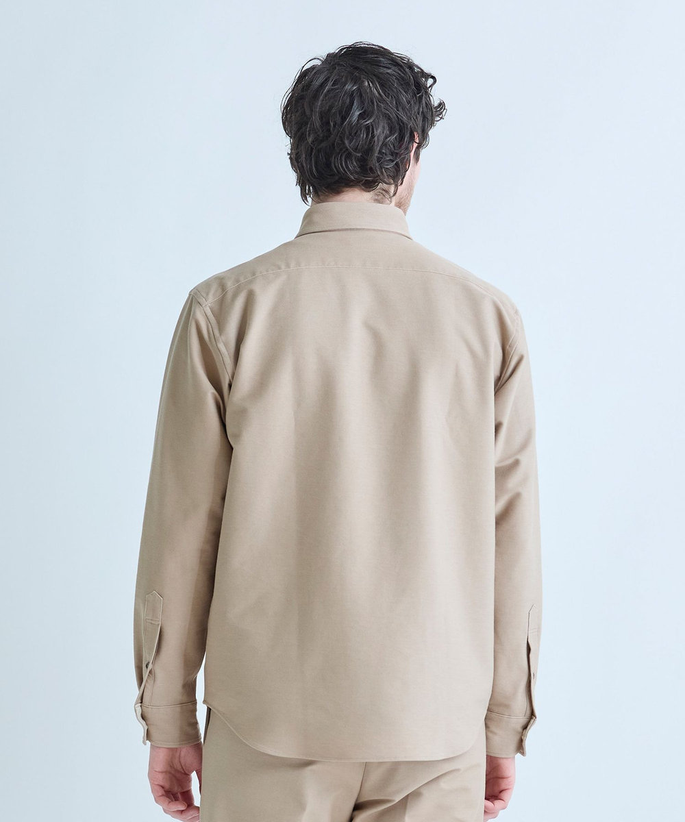 MEN'S BIGI デニムジャージ シャツブルゾン＜ストレッチ＞ ベージュ