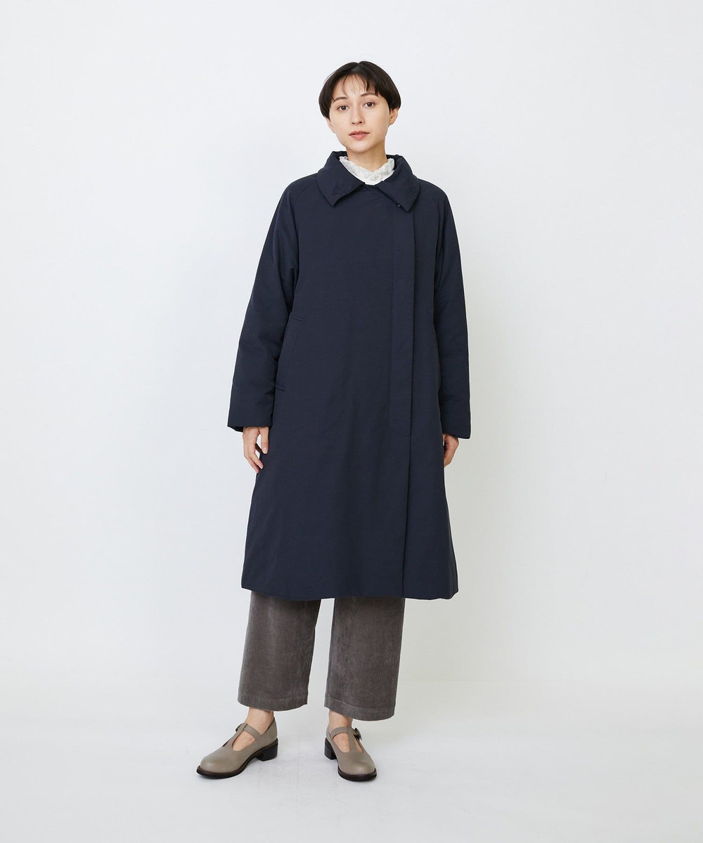 LOISIR リサイクルダウンステンカラーコート ネイビー