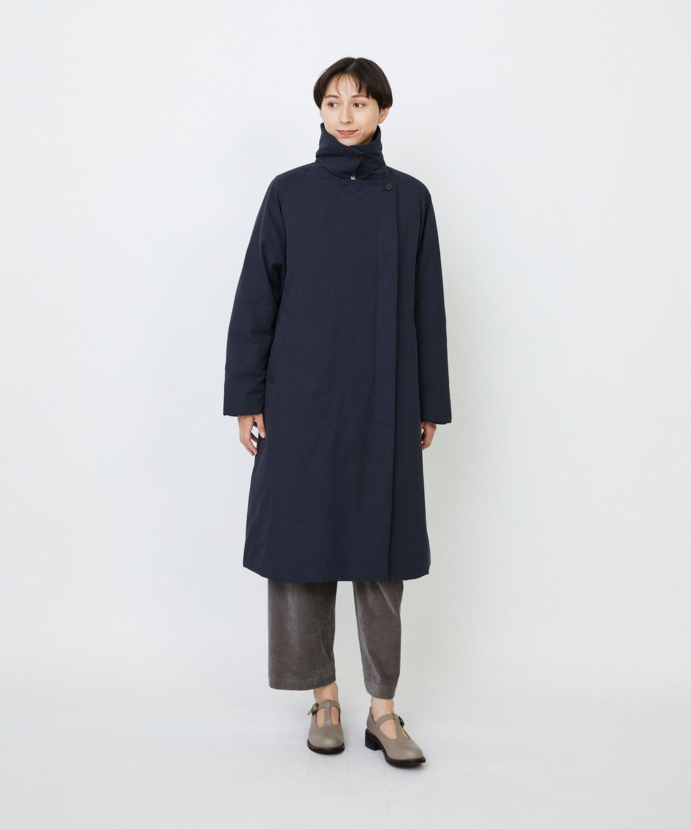 LOISIR リサイクルダウンステンカラーコート ネイビー