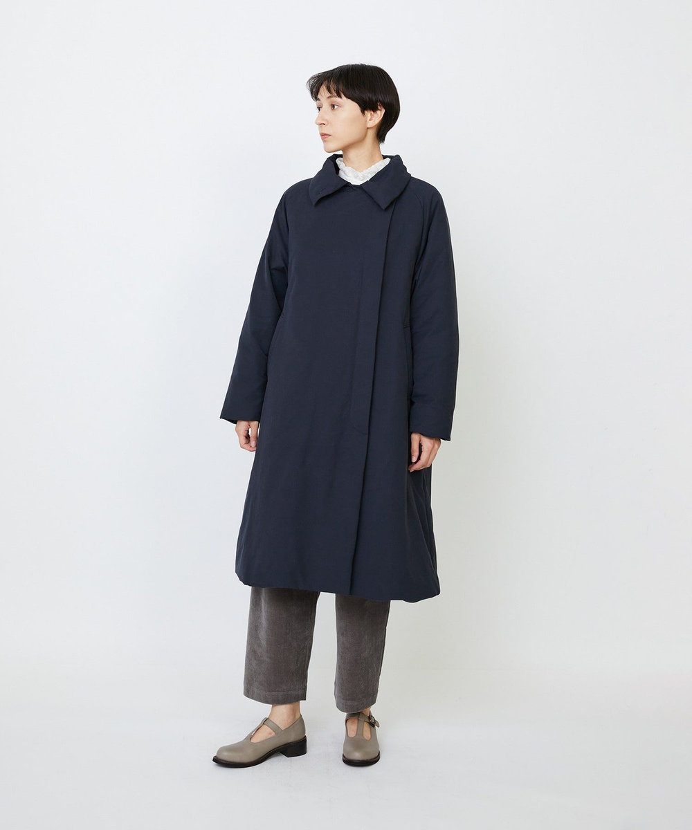 LOISIR リサイクルダウンステンカラーコート ネイビー