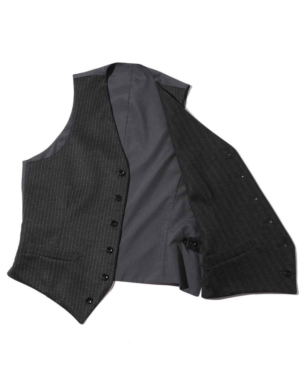 MEN'S BIGI 【ACTIVE TAILOR】エクストラTRジャージプリントベスト＜スリーピース対応＞ グレー