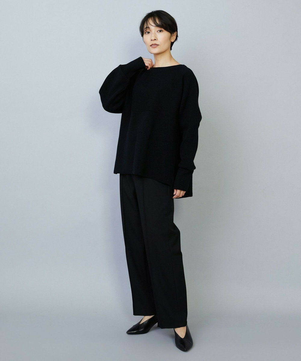 MOGA WOOLEN×AMOSSA ドルマンスリーブ配色ニット ブラック系その他