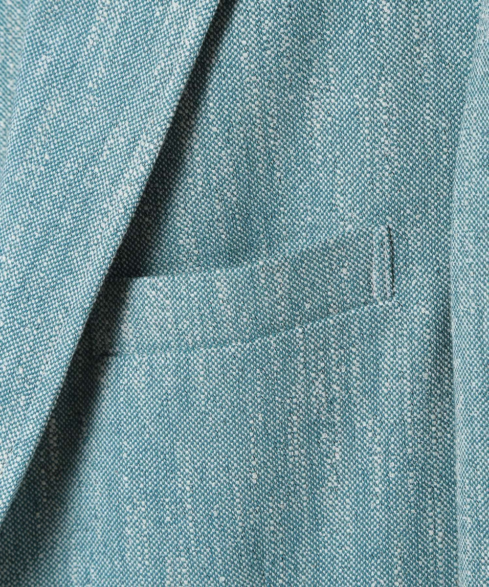 MEN'S BIGI リネン調スラブメランジジャケット グリーン