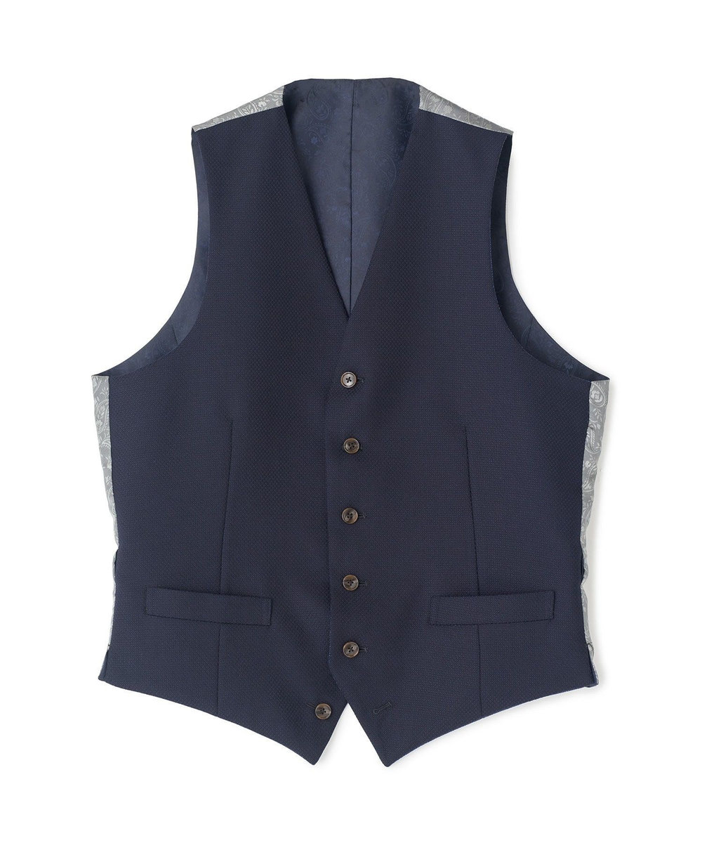 MEN'S BIGI ミックスヤーン/ポップサック リバーシブルベスト ネイビー