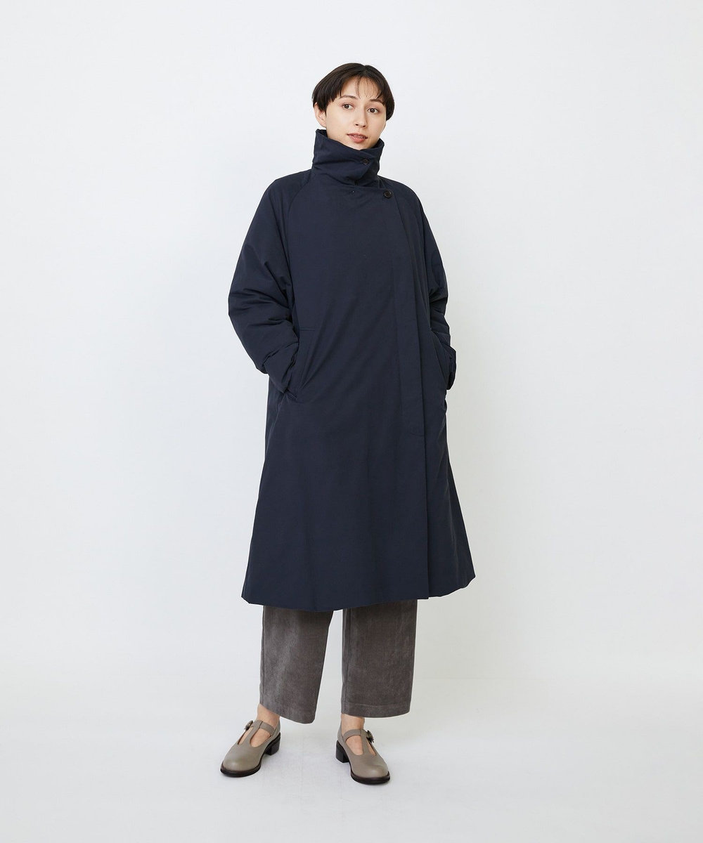 LOISIR リサイクルダウンステンカラーコート ネイビー