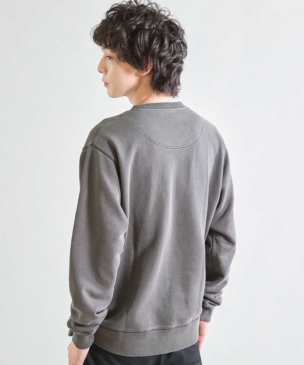 UNION STATION 【Good wear×BARRY McGEE×UNION STATION】ピグメント加工 別注クルーネックスウェット チャコールグレー