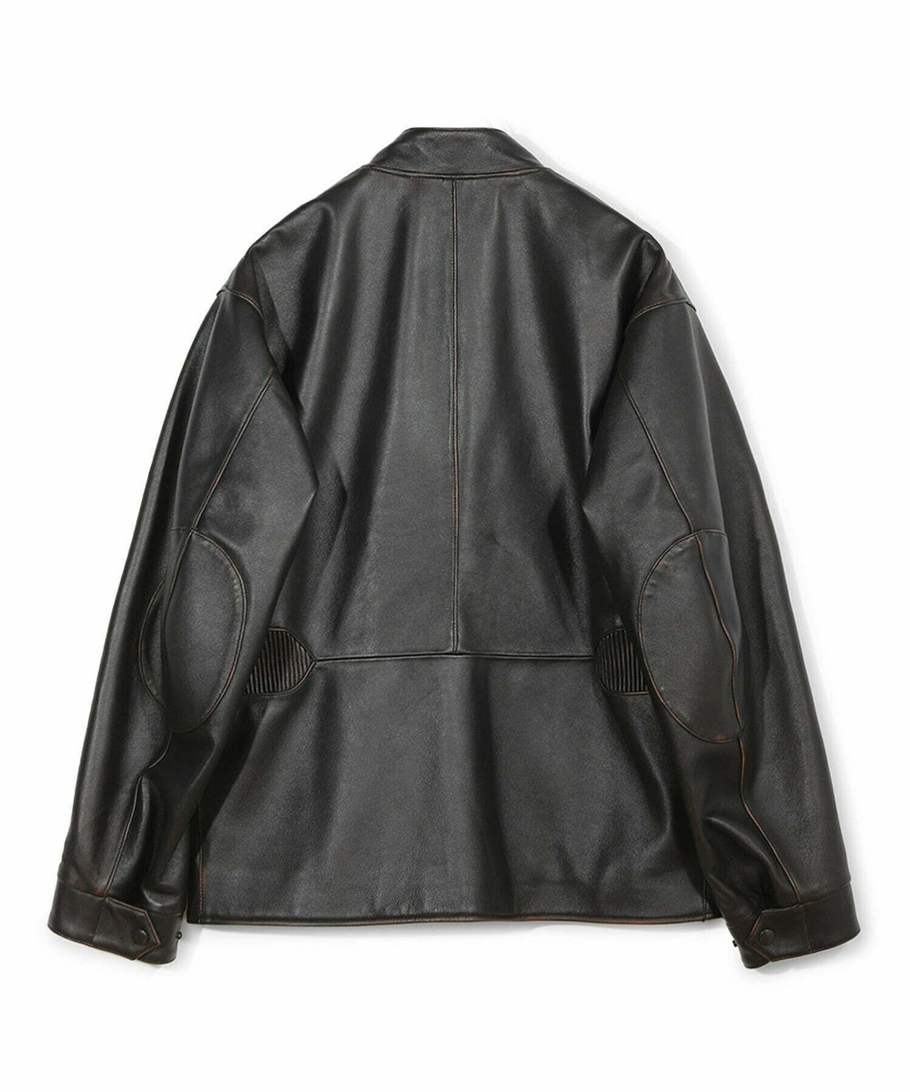 MEN'S BIGI 【50th Anniv . 菊池武夫】AGED SHEEPSKIN LEATHER JACKET ブラウン