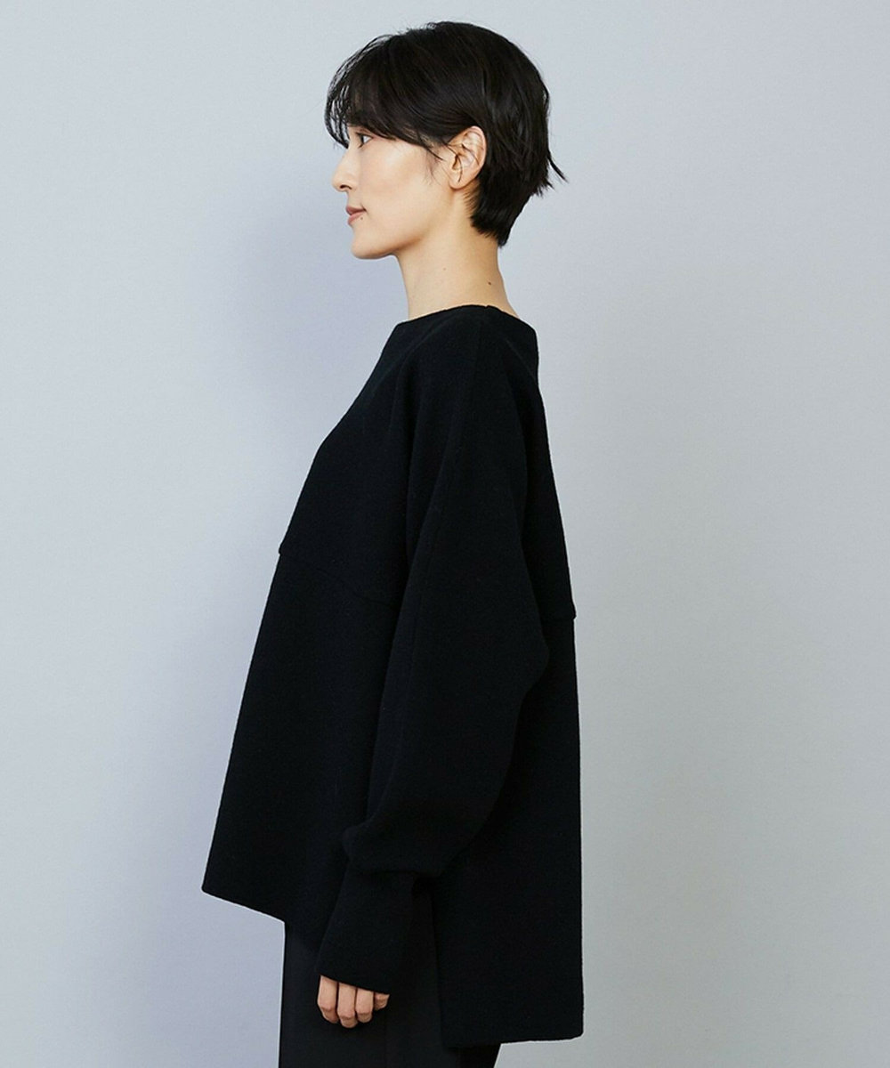 MOGA WOOLEN×AMOSSA ドルマンスリーブ配色ニット ブラック系その他