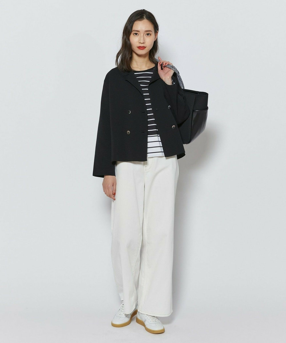 L'EQUIPE 7ozストレッチデニムセミワイドパンツ ホワイト