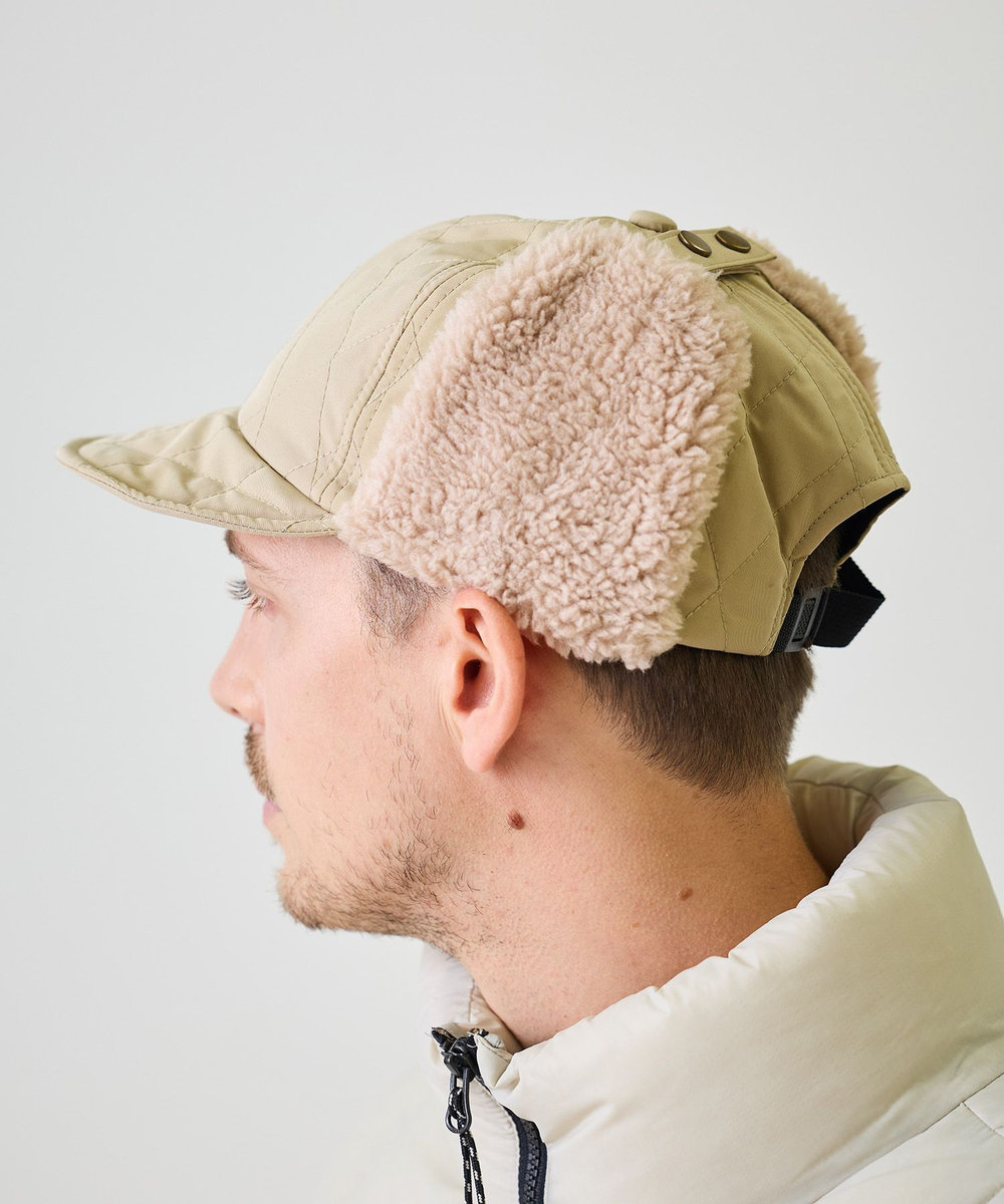 UNION STATION Basiquenti Quilting Short Flap Cap ベージュ