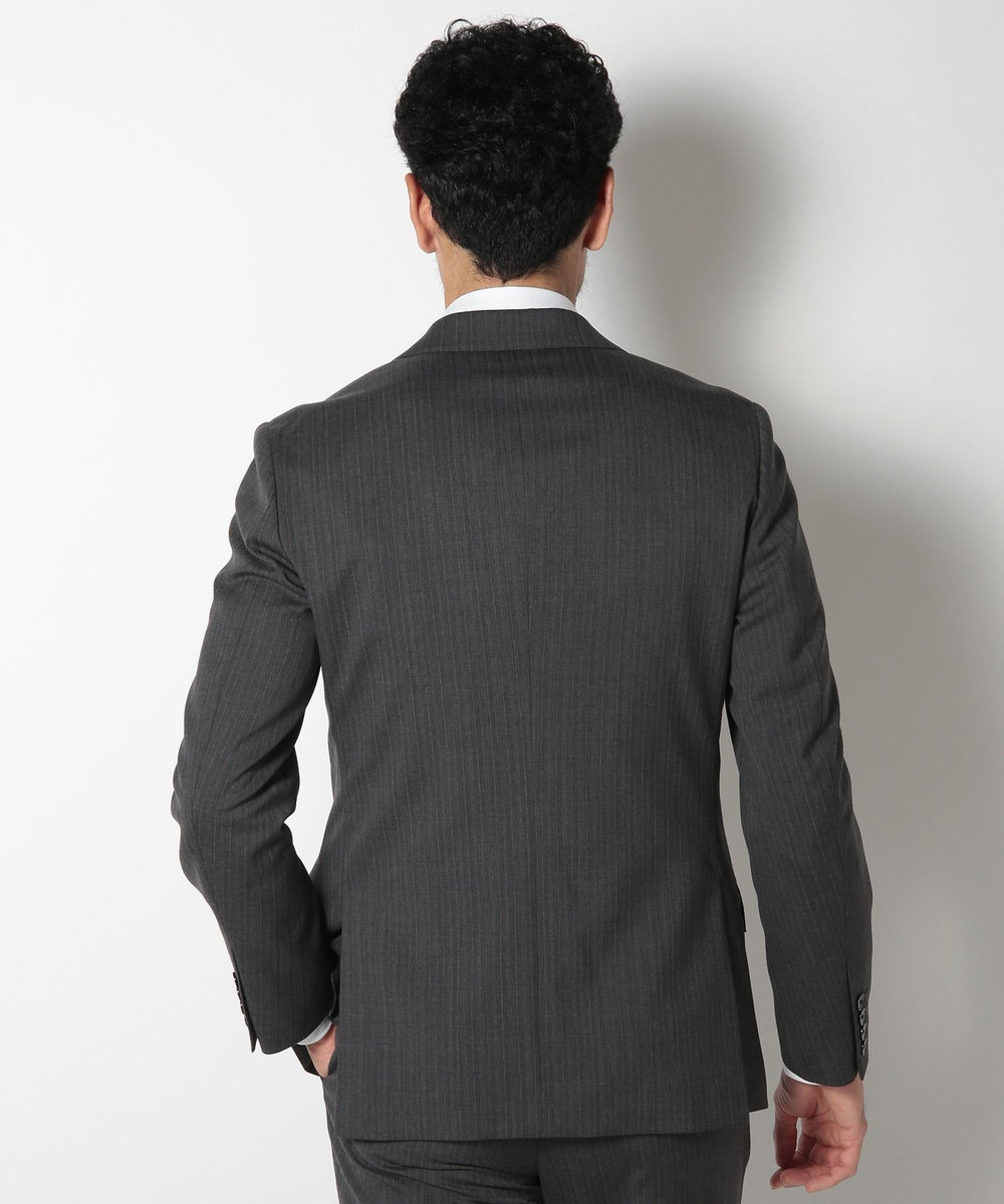 MEN'S BIGI ヘリンボーンストライプスーツセットアップ グレー