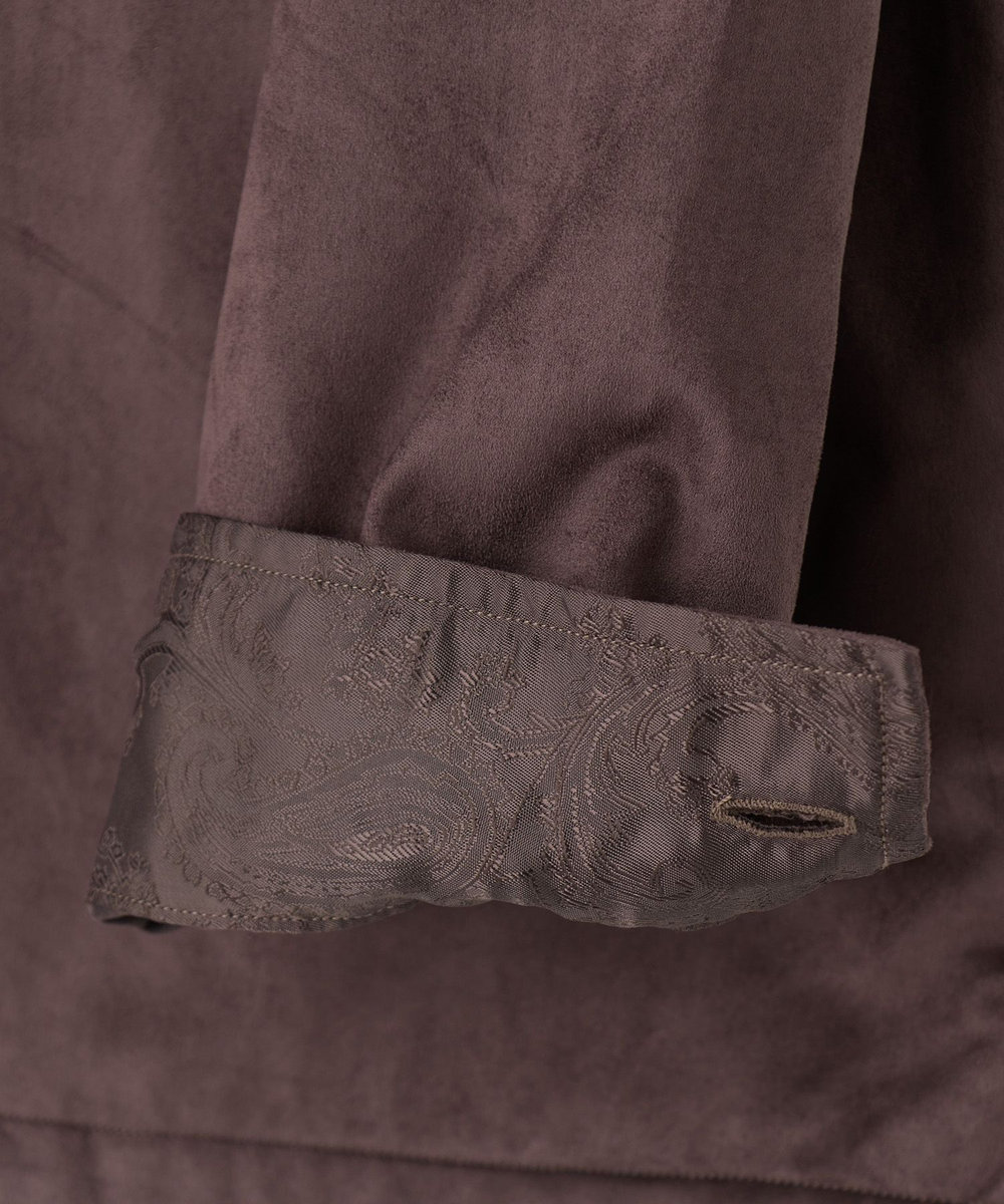 MEN'S BIGI フェイクスエード リラックスフィットシャツ チャコールグレー