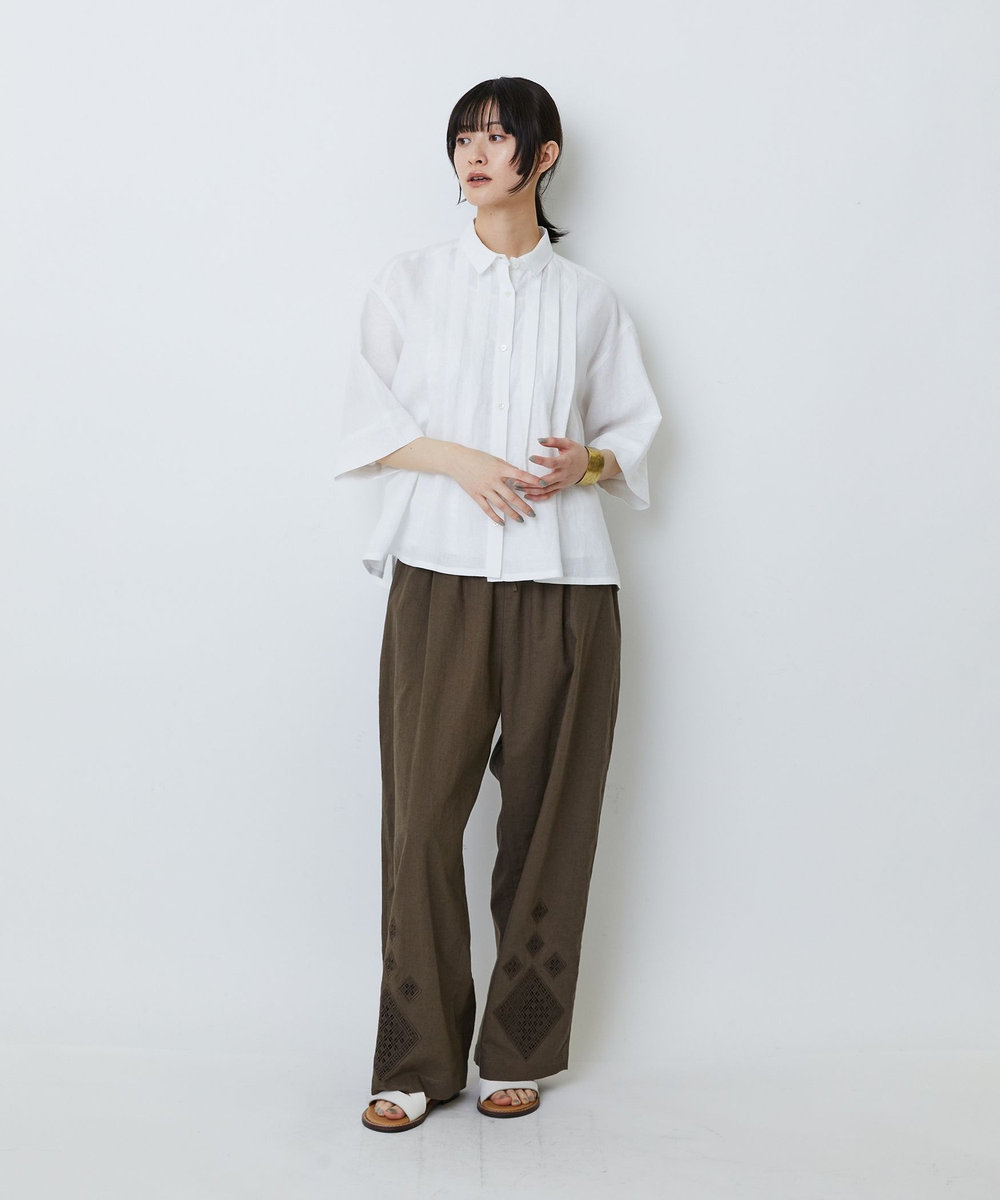 LOISIR タックディテールブラウス オフホワイト